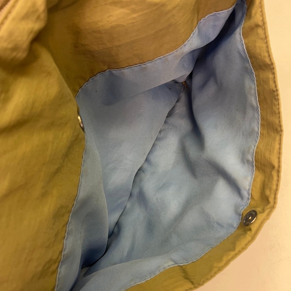 Baggallini Khaki Nylon Crossbody Hobo Bag Adjustable Strap Tan Blue Lining - Picture 8 of 14